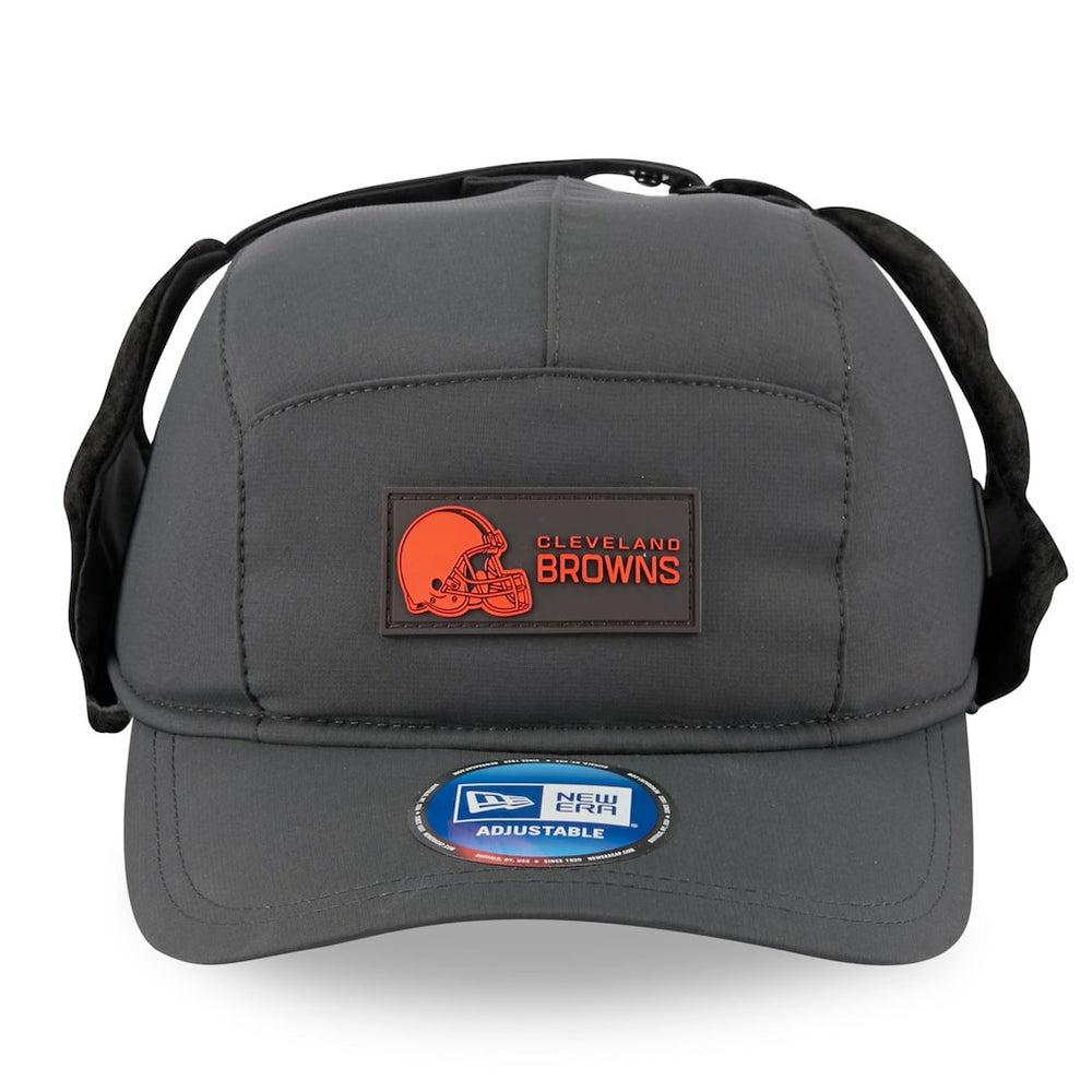 Cleveland Browns New Era 2025 Sideline Cold Weather Runner Dog Ear Adjustable Hat - Charcoal Hats