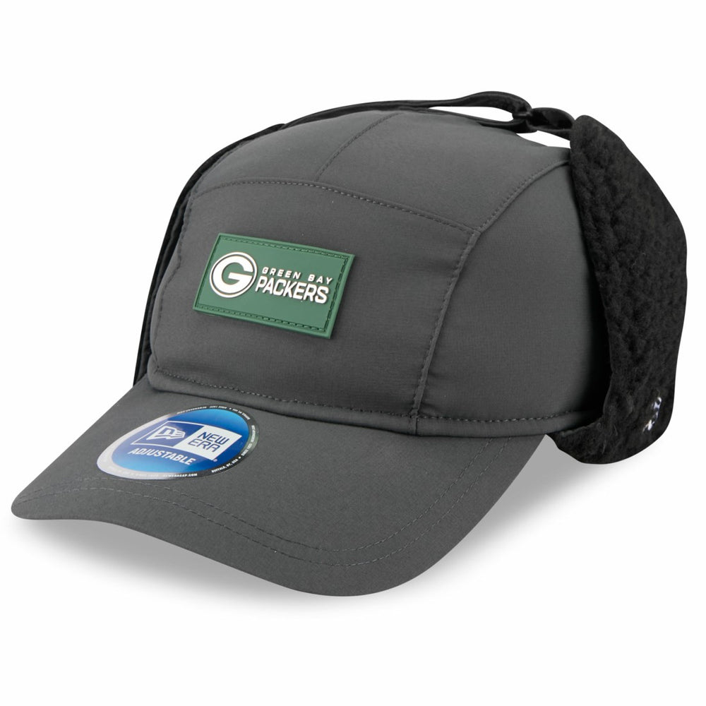 Green Bay Packers New Era 2025 Sideline Cold Weather Runner Dog Ear Adjustable Hat - Charcoal Hats
