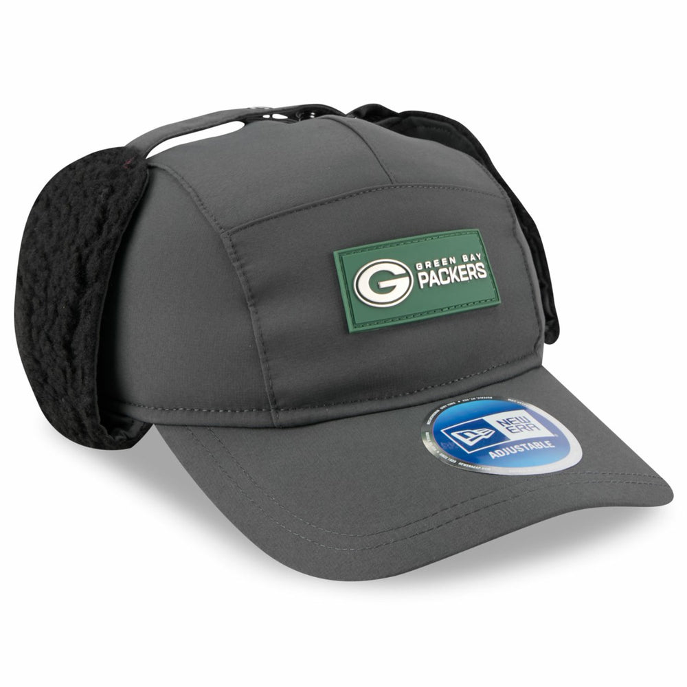 Green Bay Packers New Era 2025 Sideline Cold Weather Runner Dog Ear Adjustable Hat - Charcoal Hats