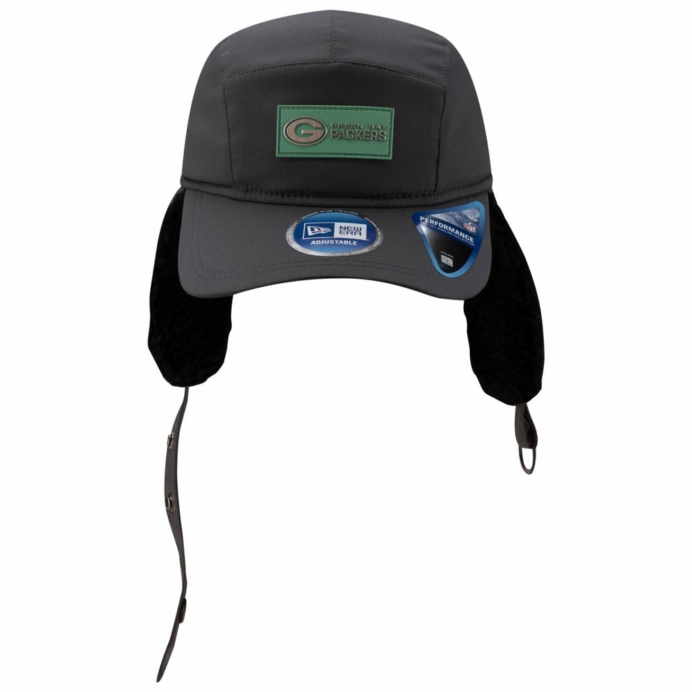 Green Bay Packers New Era 2025 Sideline Cold Weather Runner Dog Ear Adjustable Hat - Charcoal Hats