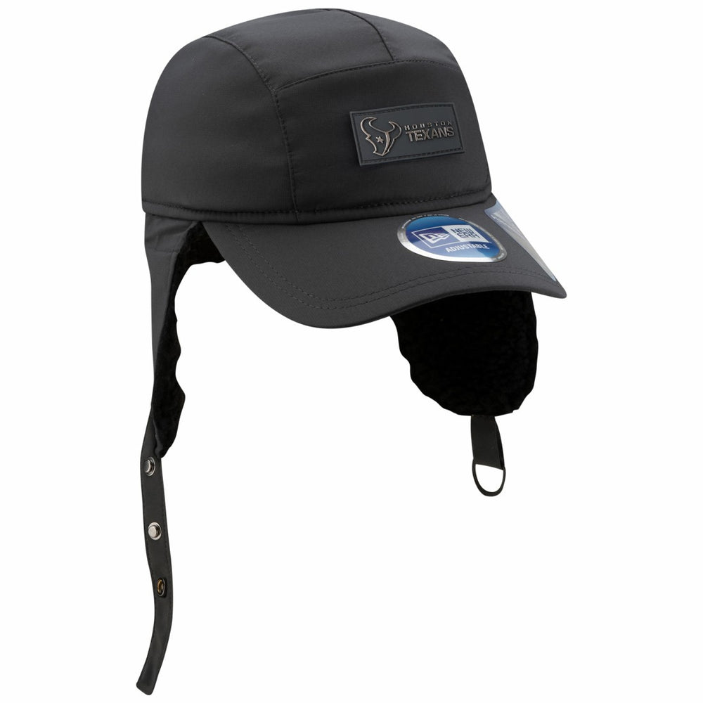 Houston Texans New Era 2025 Sideline Cold Weather Runner Dog Ear Adjustable Hat - Charcoal Hats