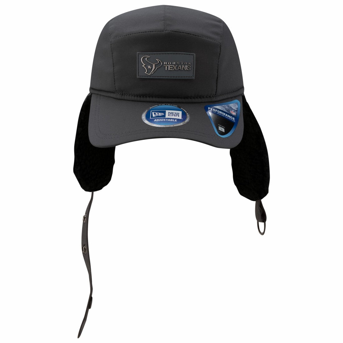 Houston Texans New Era 2025 Sideline Cold Weather Runner Dog Ear Adjustable Hat - Charcoal Hats