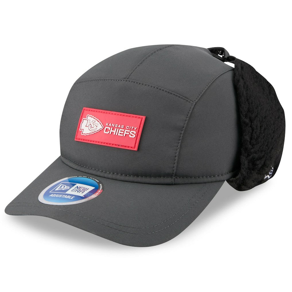 Kansas City Chiefs New Era 2025 Sideline Cold Weather Runner Dog Ear Adjustable Hat - Charcoal Hats