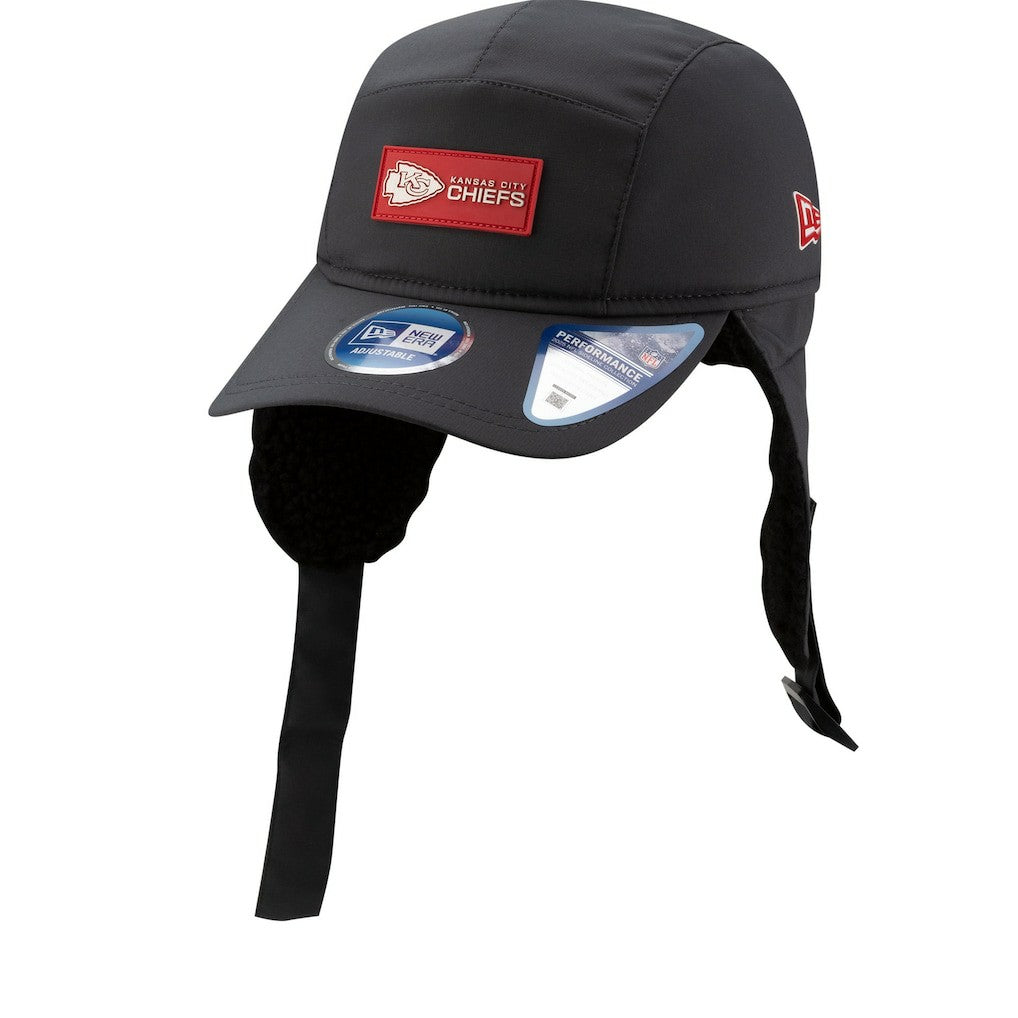 Kansas City Chiefs New Era 2025 Sideline Cold Weather Runner Dog Ear Adjustable Hat - Charcoal Hats