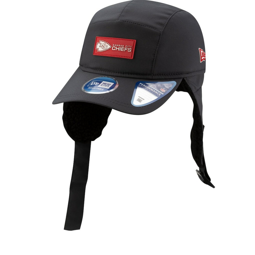 Kansas City Chiefs New Era 2025 Sideline Cold Weather Runner Dog Ear Adjustable Hat - Charcoal Hats