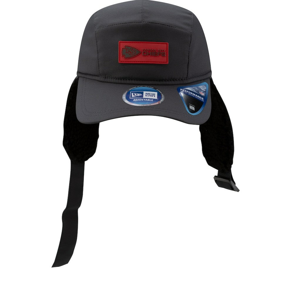 Kansas City Chiefs New Era 2025 Sideline Cold Weather Runner Dog Ear Adjustable Hat - Charcoal Hats