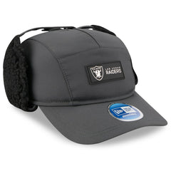 Las Vegas Raiders New Era 2025 Sideline Cold Weather Runner Dog Ear Adjustable Hat - Charcoal Hats