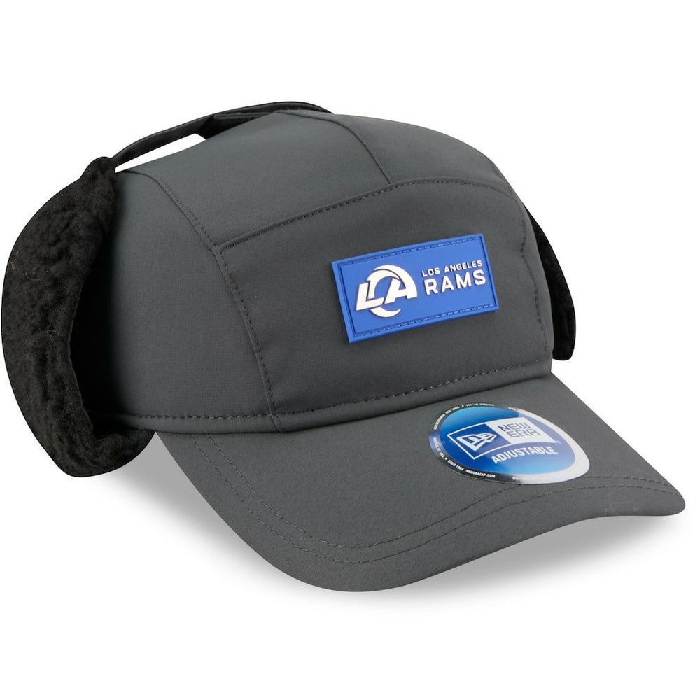 Los Angeles Rams New Era 2025 Sideline Cold Weather Runner Dog Ear Adjustable Hat - Charcoal Hats
