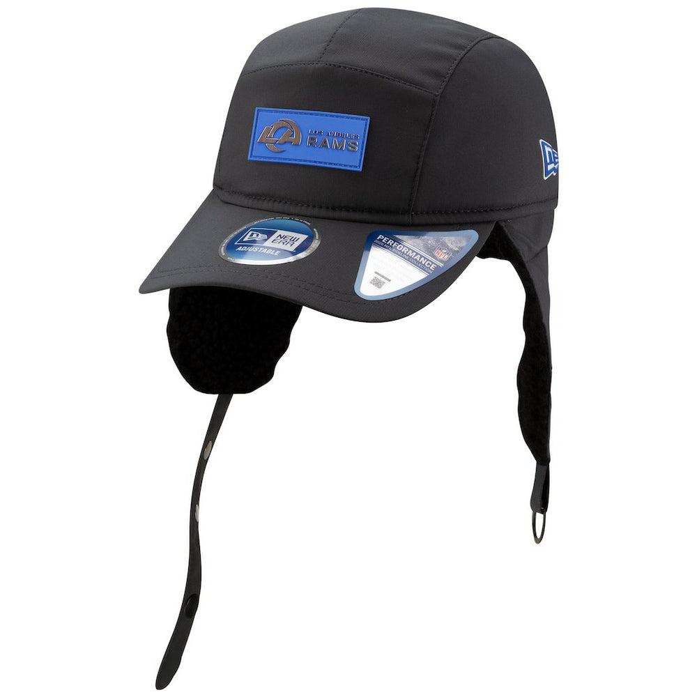 Los Angeles Rams New Era 2025 Sideline Cold Weather Runner Dog Ear Adjustable Hat - Charcoal Hats