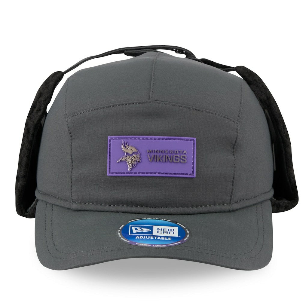 Minnesota Vikings New Era 2025 Sideline Cold Weather Runner Dog Ear Adjustable Hat - Charcoal Hats