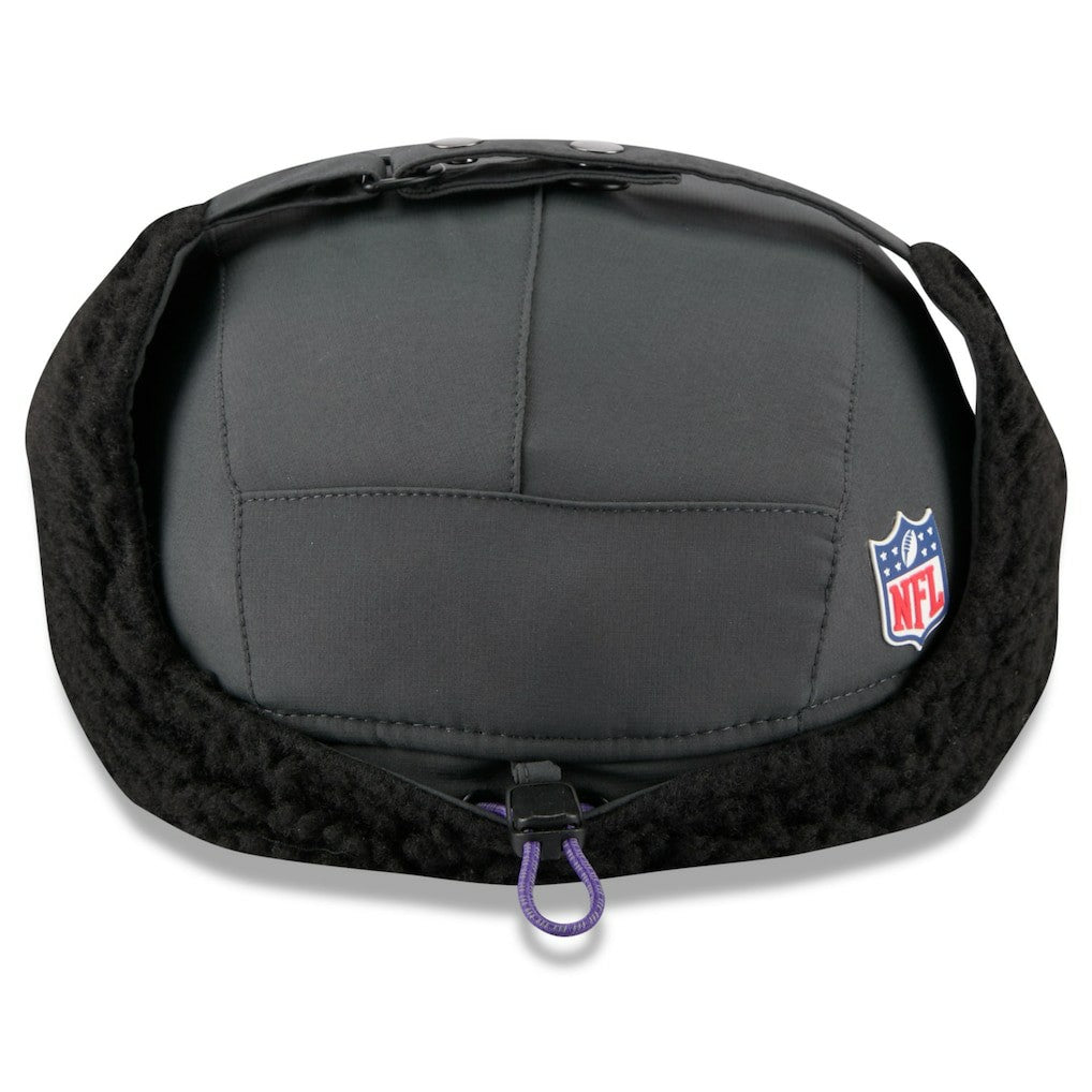 Minnesota Vikings New Era 2025 Sideline Cold Weather Runner Dog Ear Adjustable Hat - Charcoal Hats