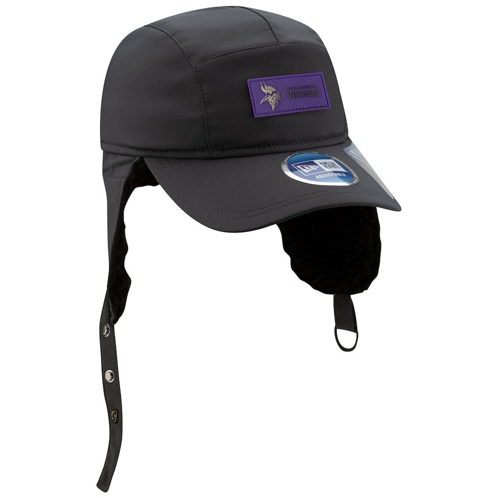 Minnesota Vikings New Era 2025 Sideline Cold Weather Runner Dog Ear Adjustable Hat - Charcoal Hats