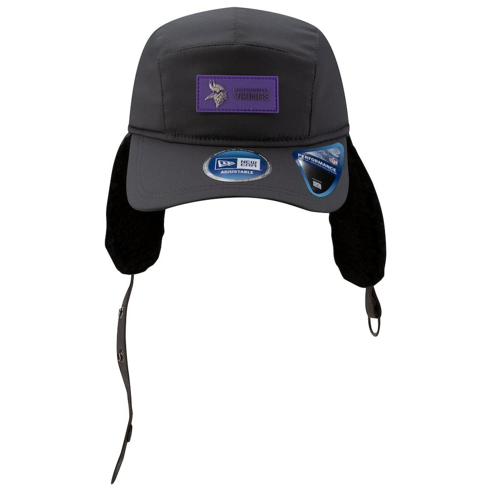 Minnesota Vikings New Era 2025 Sideline Cold Weather Runner Dog Ear Adjustable Hat - Charcoal Hats