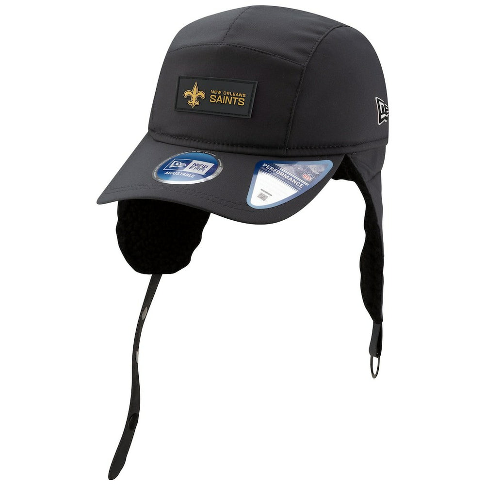 New Orleans Saints New Era 2025 Sideline Cold Weather Runner Dog Ear Adjustable Hat - Charcoal Hats