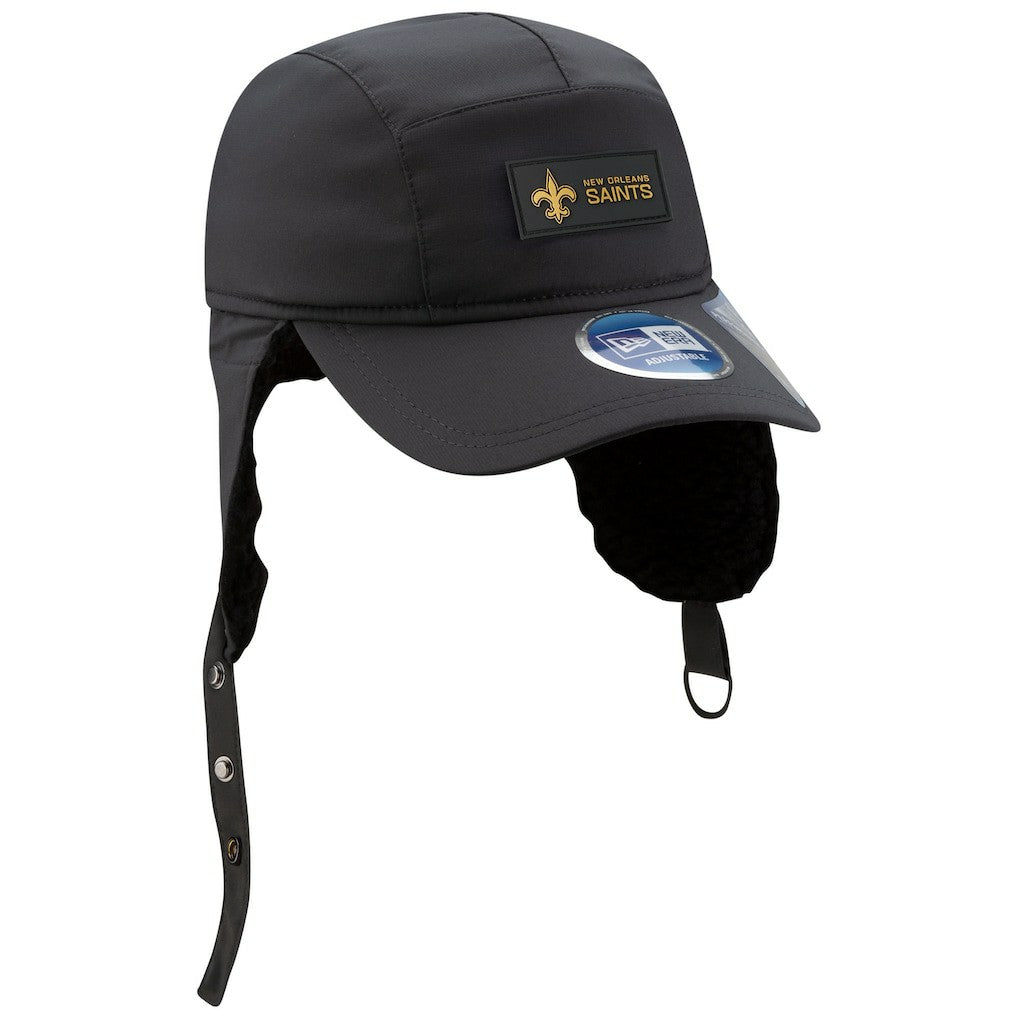 New Orleans Saints New Era 2025 Sideline Cold Weather Runner Dog Ear Adjustable Hat - Charcoal Hats