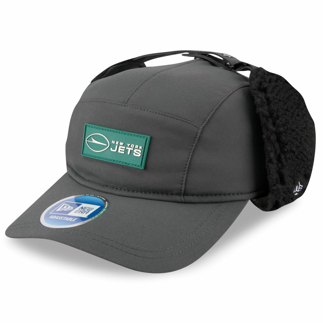 New York Jets New Era 2025 Sideline Cold Weather Runner Dog Ear Adjustable Hat - Charcoal Hats