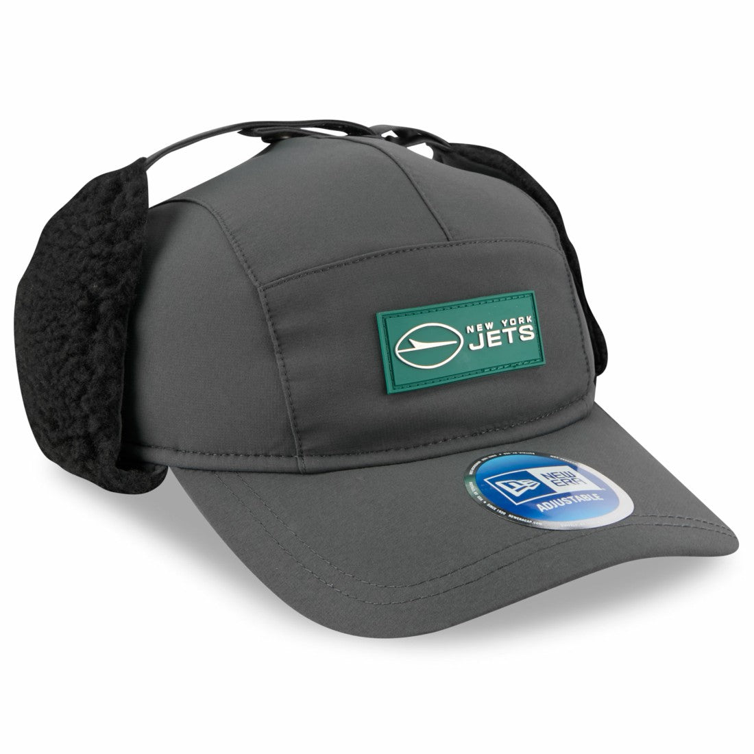 New York Jets New Era 2025 Sideline Cold Weather Runner Dog Ear Adjustable Hat - Charcoal Hats