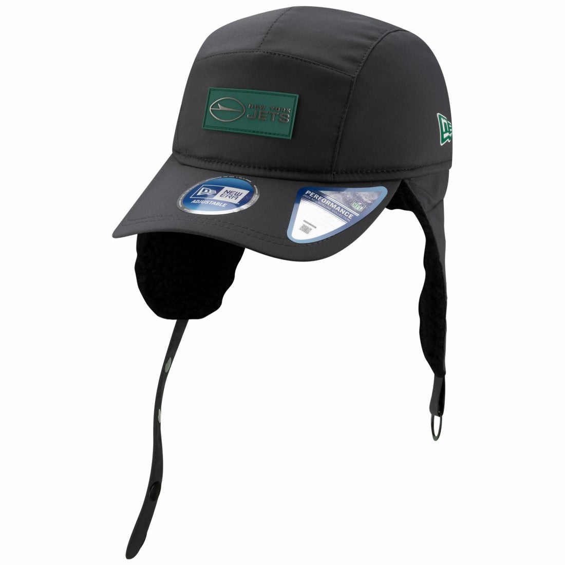 New York Jets New Era 2025 Sideline Cold Weather Runner Dog Ear Adjustable Hat - Charcoal Hats