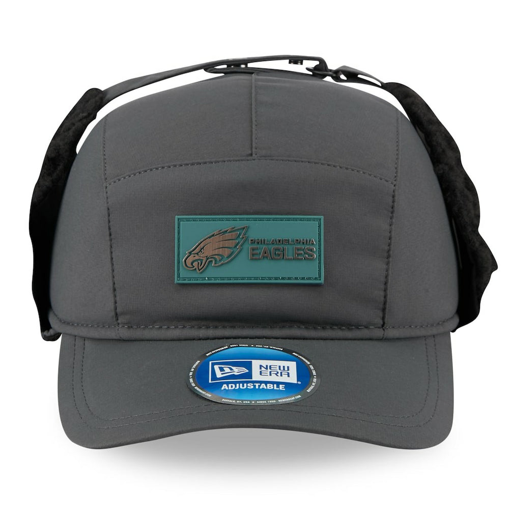 Philadelphia Eagles New Era 2025 Sideline Cold Weather Runner Dog Ear Adjustable Hat - Charcoal Hats