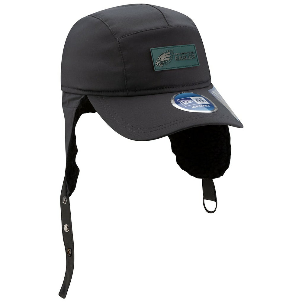 Philadelphia Eagles New Era 2025 Sideline Cold Weather Runner Dog Ear Adjustable Hat - Charcoal Hats