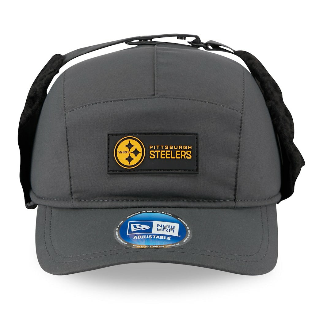 Pittsburgh Steelers New Era 2025 Sideline Cold Weather Runner Dog Ear Adjustable Hat - Charcoal Hats