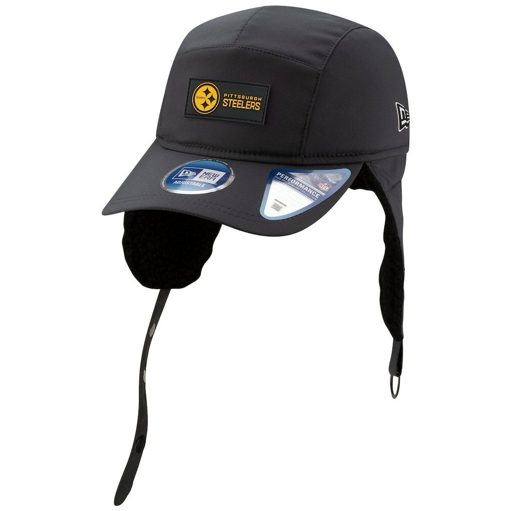 Pittsburgh Steelers New Era 2025 Sideline Cold Weather Runner Dog Ear Adjustable Hat - Charcoal Hats