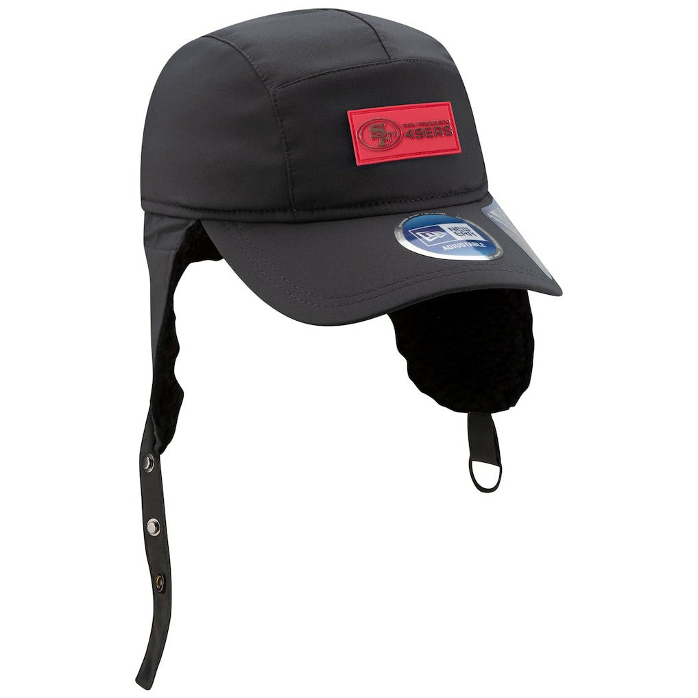 San Francisco 49ers New Era 2025 Sideline Cold Weather Runner Dog Ear Adjustable Hat - Charcoal Hats