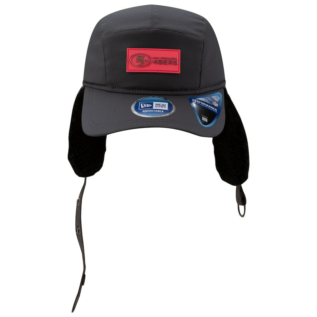San Francisco 49ers New Era 2025 Sideline Cold Weather Runner Dog Ear Adjustable Hat - Charcoal Hats
