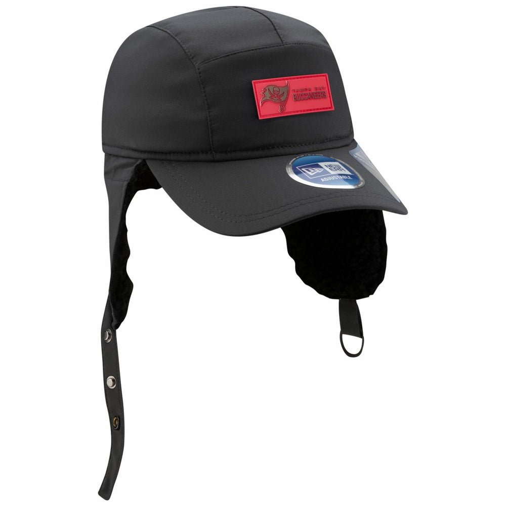 Tampa Bay Buccaneers New Era 2025 Sideline Cold Weather Runner Dog Ear Adjustable Hat - Charcoal Hats