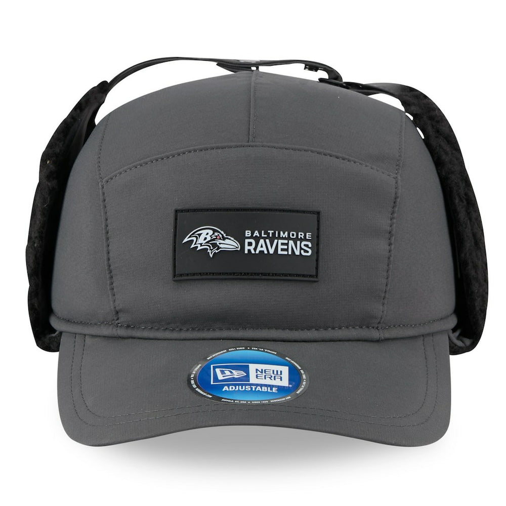 Baltimore Ravens New Era 2025 Sideline Cold Weather Runner Dog Ear Adjustable Hat - Charcoal Hats
