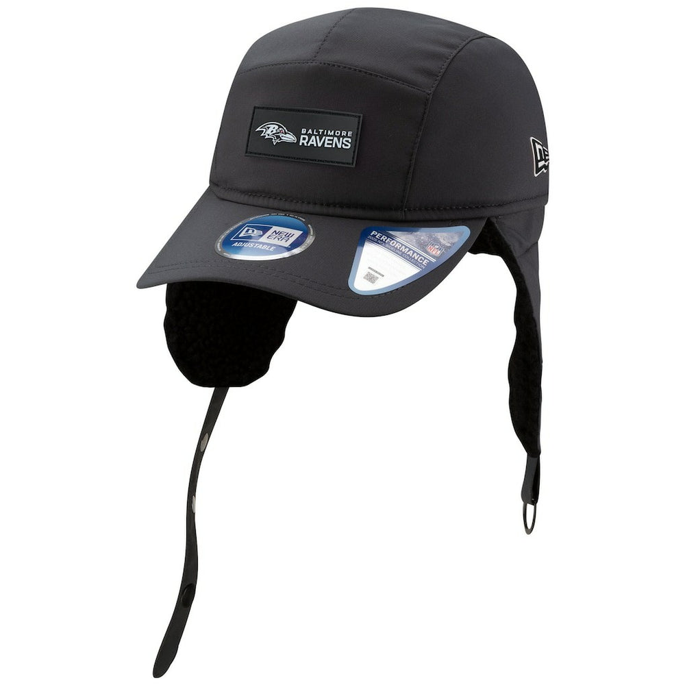 Baltimore Ravens New Era 2025 Sideline Cold Weather Runner Dog Ear Adjustable Hat - Charcoal Hats