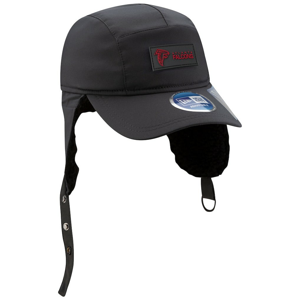 Atlanta Falcons New Era 2025 Sideline Cold Weather Runner Dog Ear Adjustable Hat - Charcoal Hats