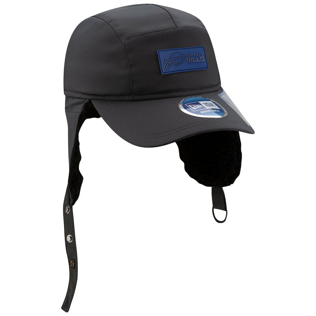 Buffalo Bills New Era 2025 Sideline Cold Weather Runner Dog Ear Adjustable Hat - Charcoal Hats