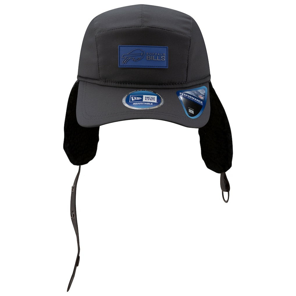 Buffalo Bills New Era 2025 Sideline Cold Weather Runner Dog Ear Adjustable Hat - Charcoal Hats