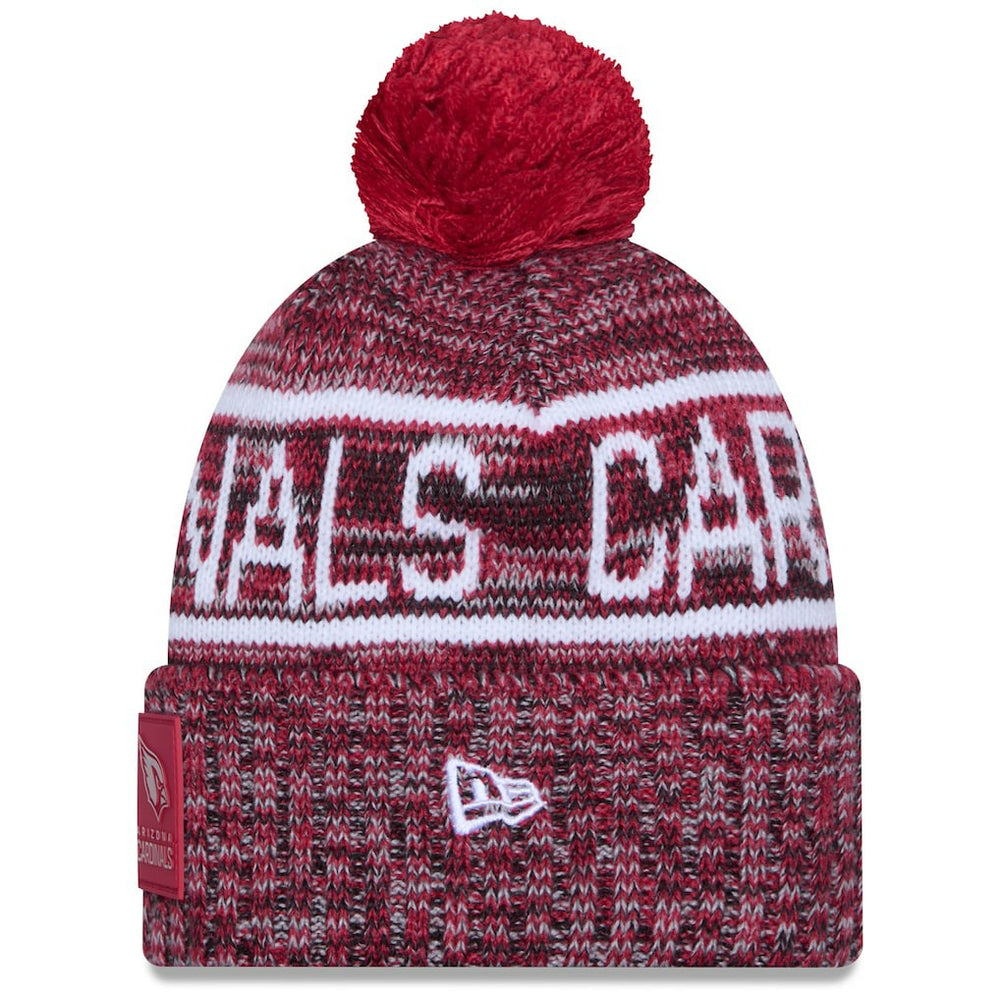Arizona Cardinals New Era 2025 Sideline Cold Weather Cuffed Knit Hat with Pom - Cardinal Hats