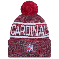Arizona Cardinals New Era 2025 Sideline Cold Weather Cuffed Knit Hat with Pom - Cardinal Hats