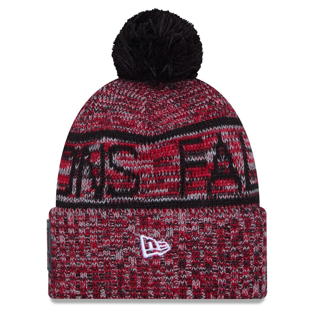 Atlanta Falcons New Era 2025 Sideline Cold Weather Cuffed Knit Hat with Pom - Red Hats