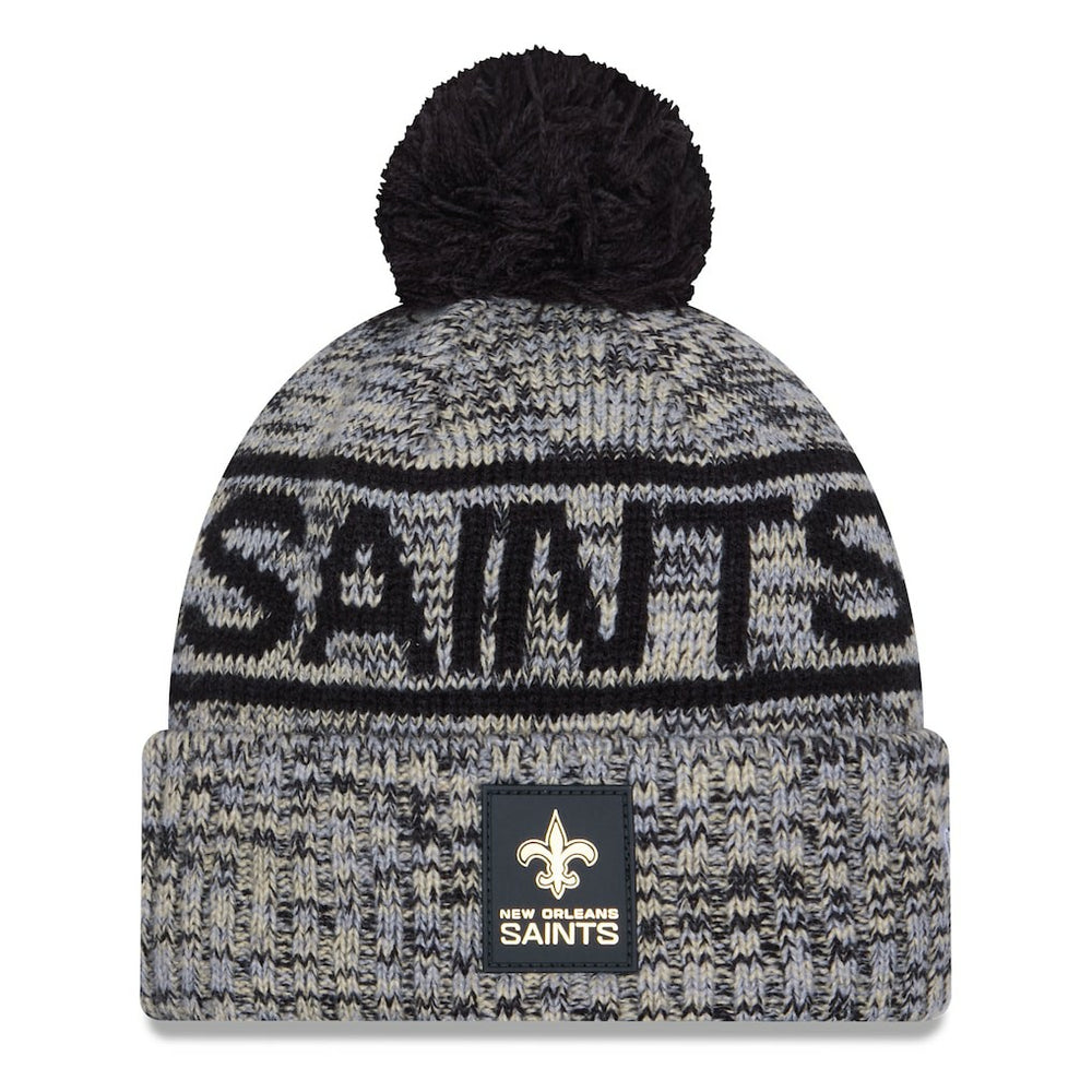 New Orleans Saints New Era 2025 Sideline Cold Weather Cuffed Knit Hat with Pom - Black Hats