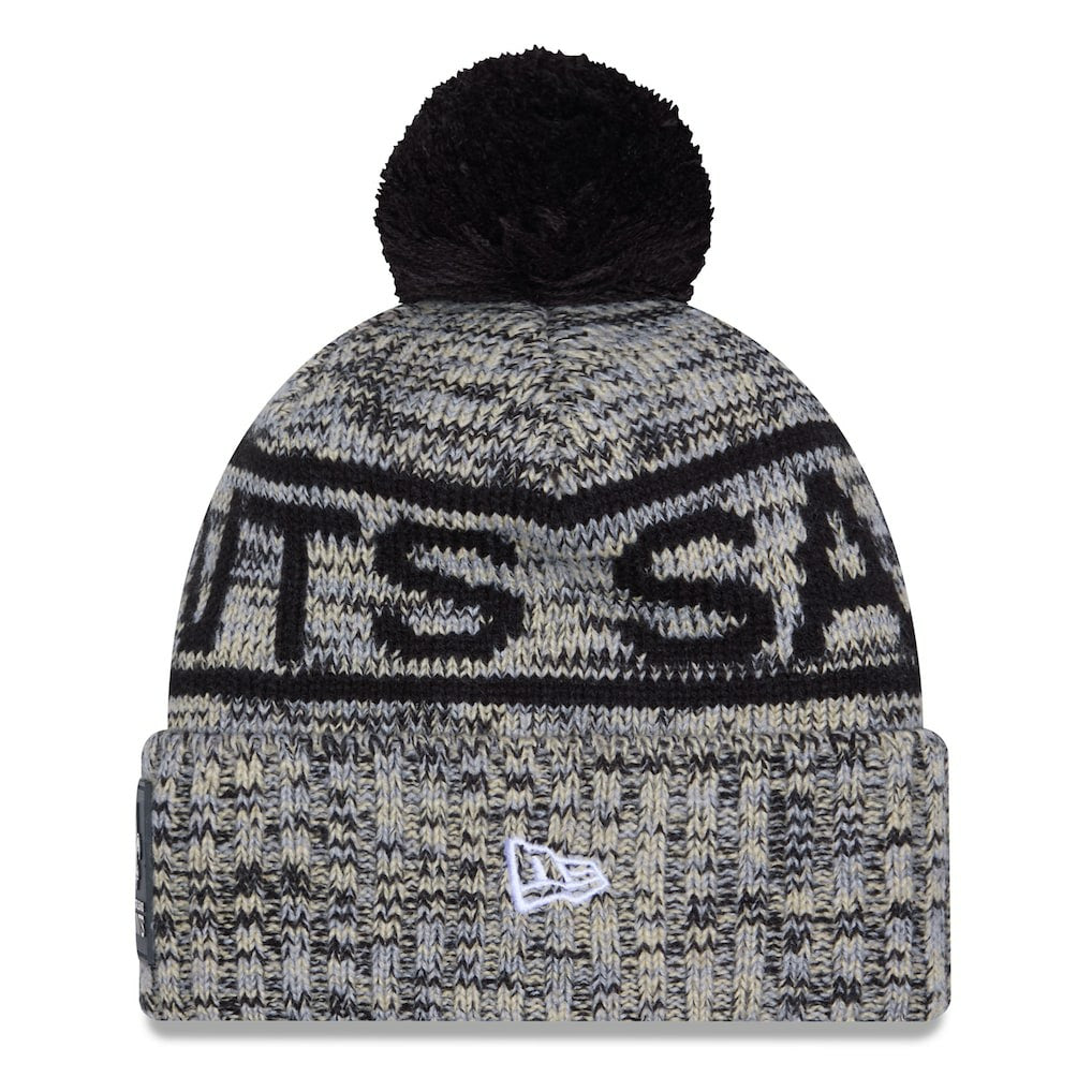New Orleans Saints New Era 2025 Sideline Cold Weather Cuffed Knit Hat with Pom - Black Hats