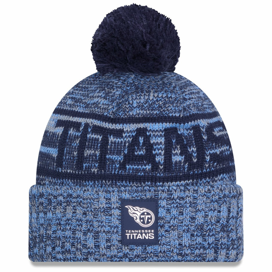 Tennessee Titans New Era 2025 Sideline Cold Weather Cuffed Knit Hat with Pom - Light Blue Hats