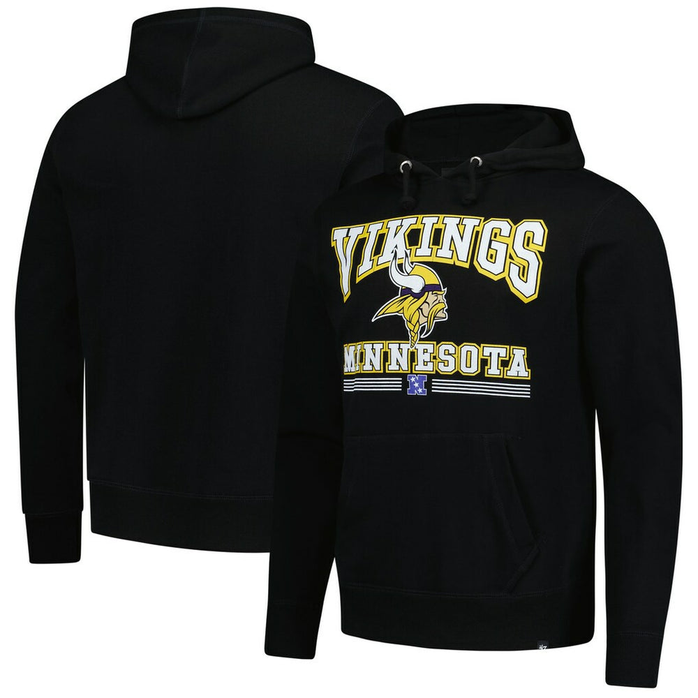 Minnesota Vikings '47 Packed House Headline Pullover Hoodie - Black Hoodies