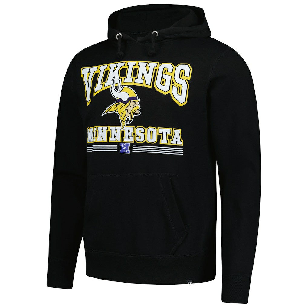 Minnesota Vikings '47 Packed House Headline Pullover Hoodie - Black Hoodies