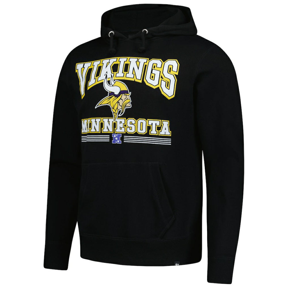Minnesota Vikings '47 Packed House Headline Pullover Hoodie - Black Hoodies