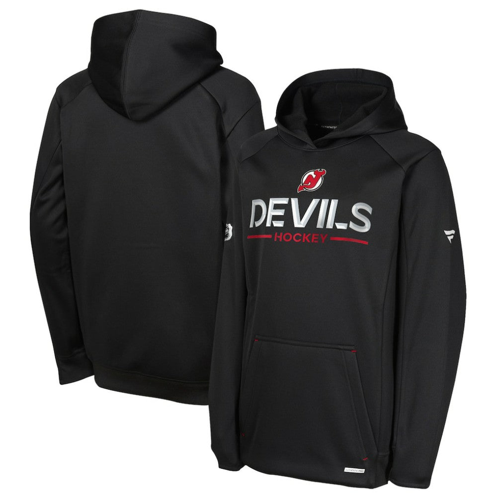 New Jersey Devils Fanatics Youth Authentic Pro Rink Raglan Hoodie - Black | US 202634967