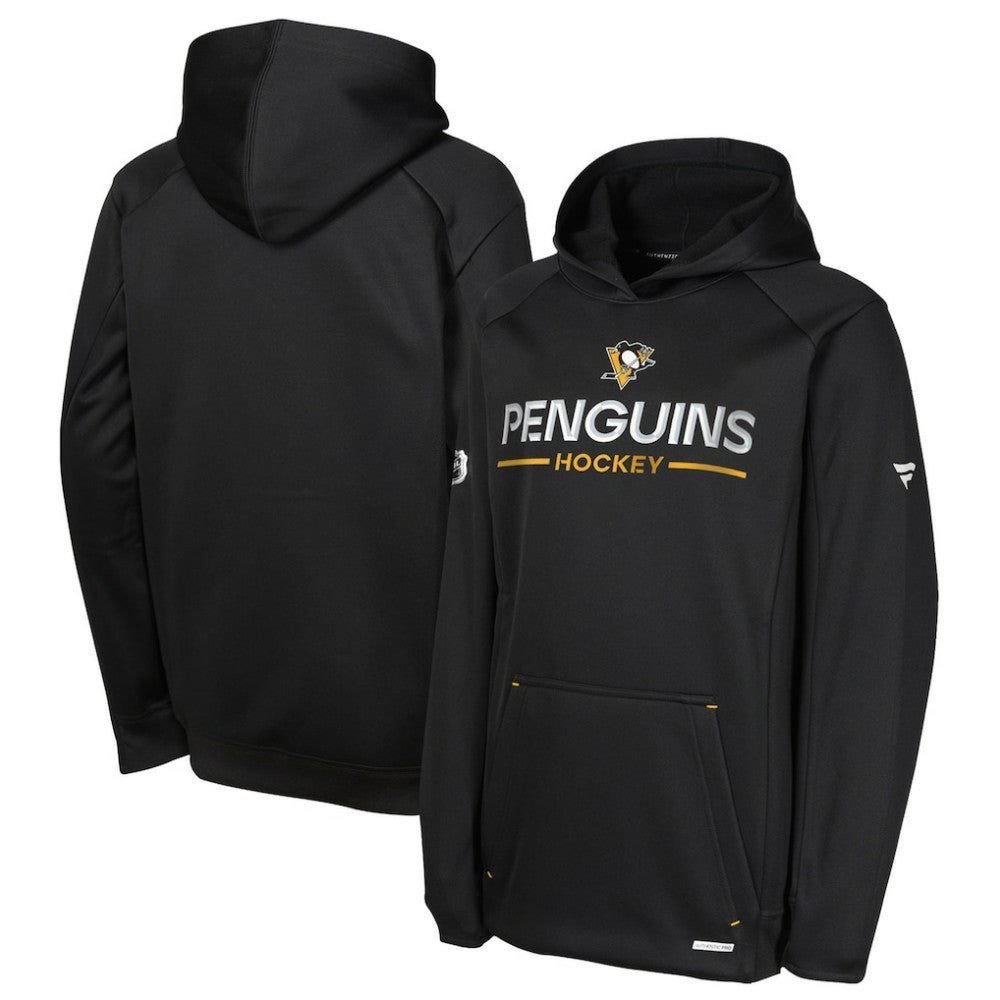 Pittsburgh Penguins Fanatics Youth Authentic Pro Rink Raglan Hoodie - Black | US 202634972