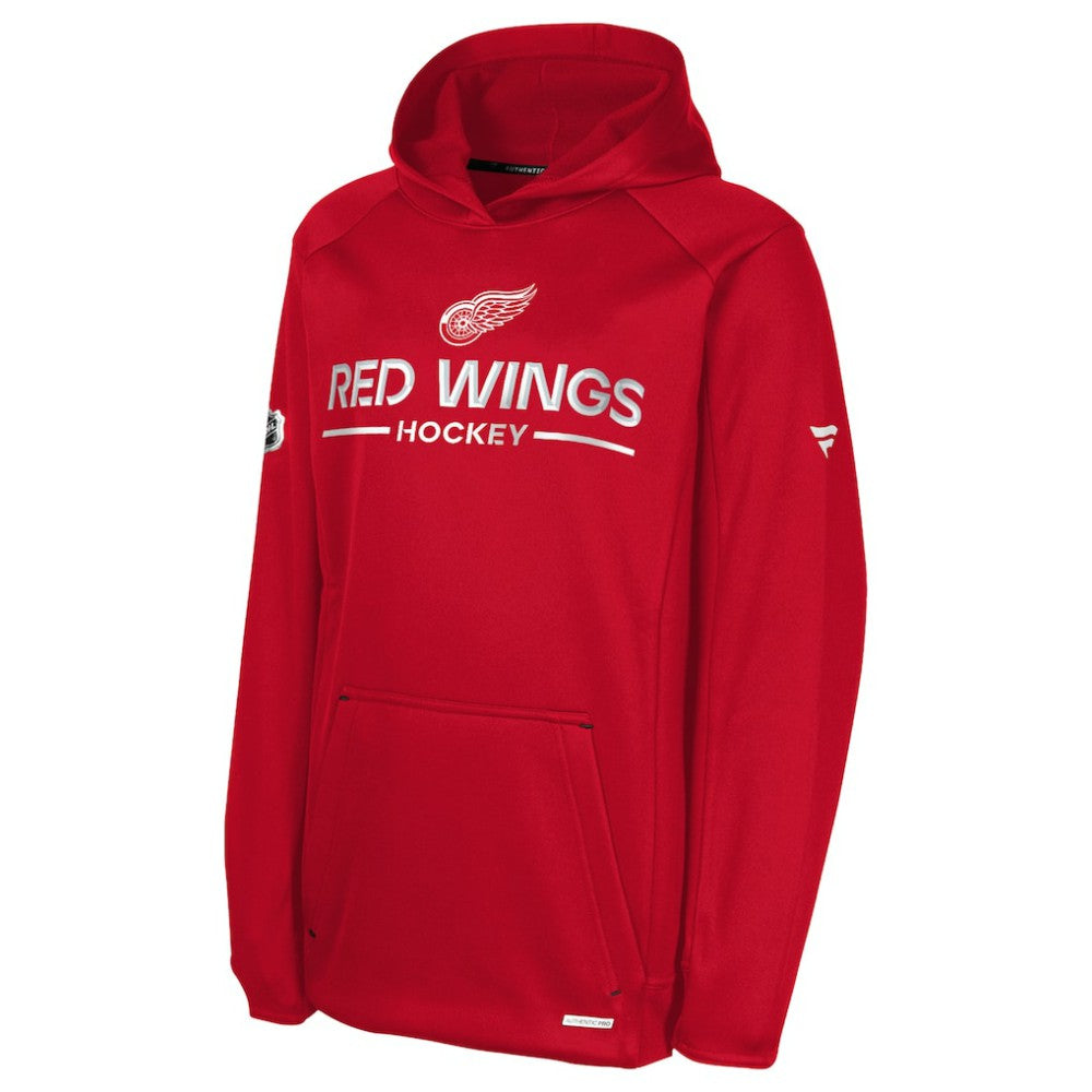 Detroit Red Wings Fanatics Youth Authentic Pro Rink Raglan Hoodie - Red | US 202634974
