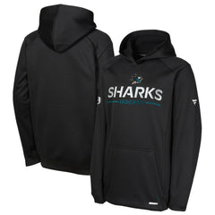 San Jose Sharks Fanatics Youth Authentic Pro Rink Raglan Hoodie - Black | US 202634977