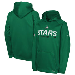 Dallas Stars Fanatics Youth Authentic Pro Rink Raglan Hoodie - Kelly Green | US 202634979