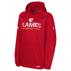 Calgary Flames Fanatics Youth Authentic Pro Rink Raglan Hoodie - Red | US 202634990