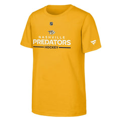 Nashville Predators Fanatics Youth Authentic Pro Wordmark T-Shirt - Gold | US 202634998